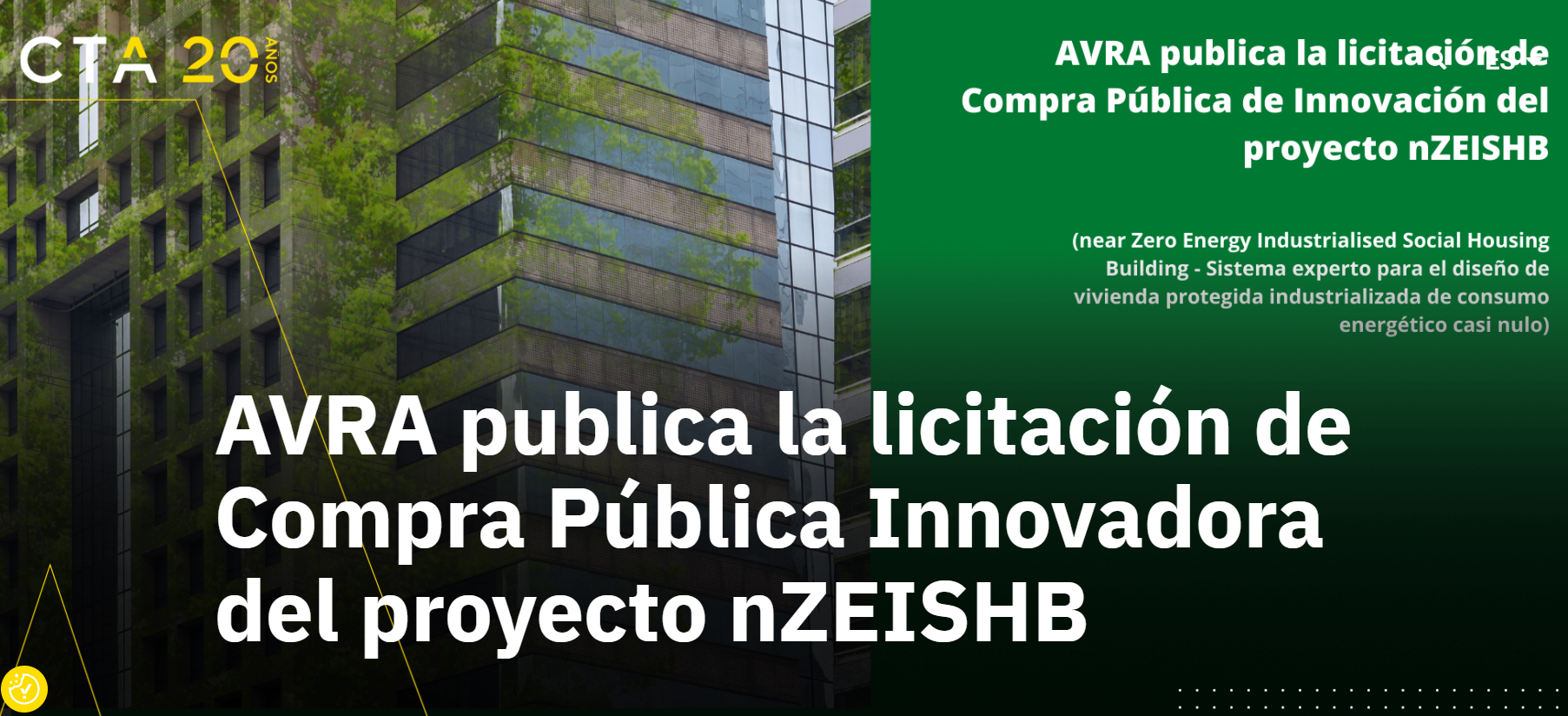 AVRA publica la licitación de CPI del proyecto nZEISHB